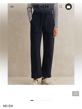 Me+Em Engineered Leg Jersey Trouser size us12 navy